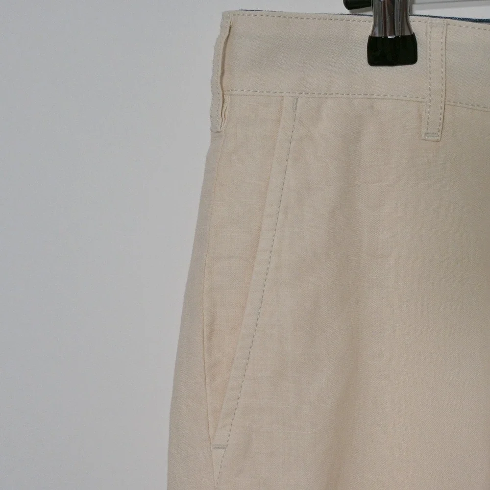 Faherty Malibu Chino Shorts Men's Sz 34 Beige Linen Cotton Blend Casual Light